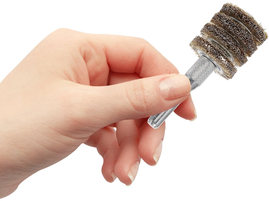 Escova De Aço Reforçada Beauvorty Com 4 Camadas Para Furadeira, Cabo Redondo De 6mm, Ideal Para Remover Ferrugem E