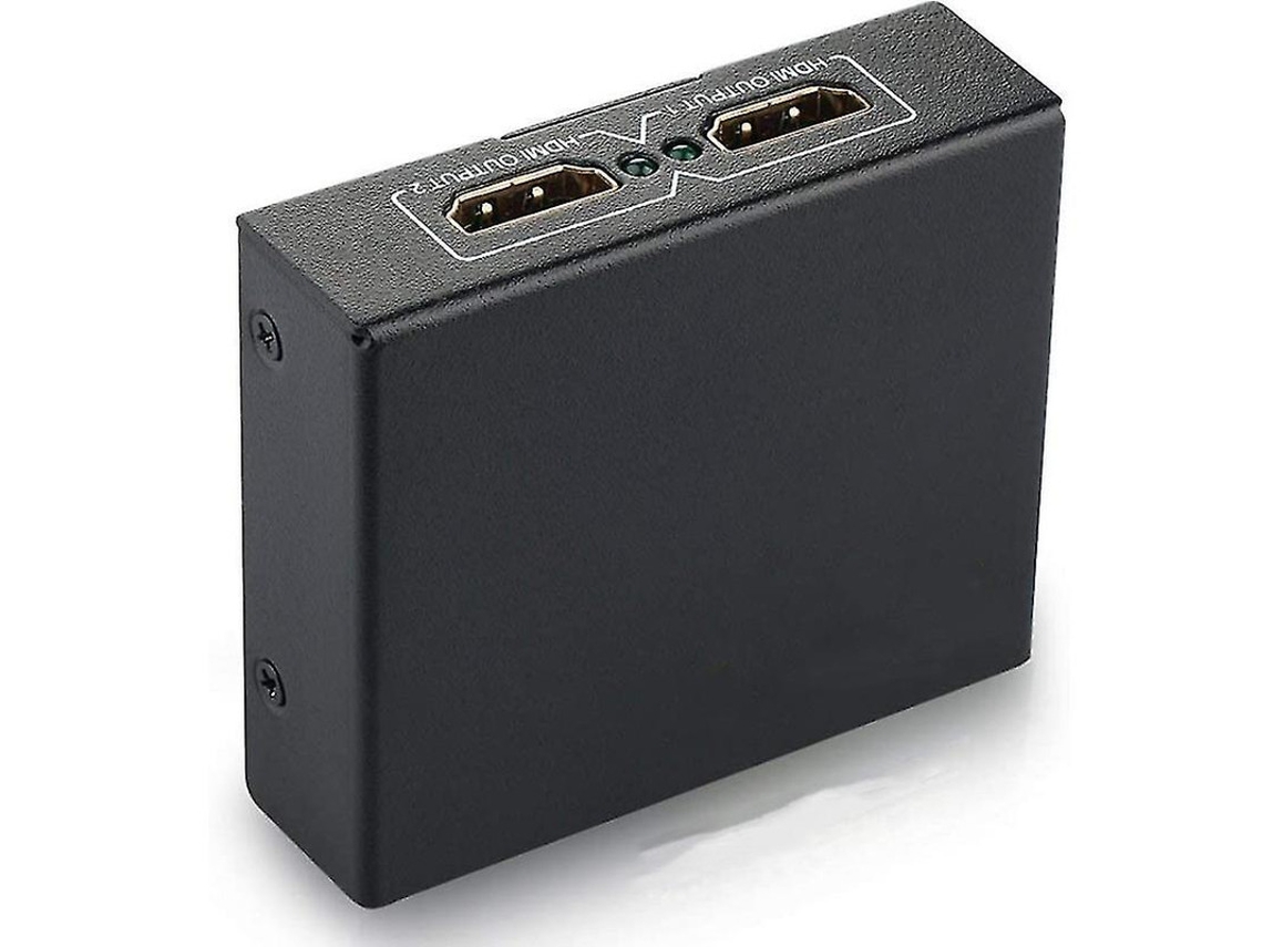 Divisor Mini Hdmi 2 Portas Divisor 1x2 Com 1 Entrada 2 Saídas Amplificador De Alta Velocidade Hd 1080p E Suporte Total 3d Bestvite (preto)