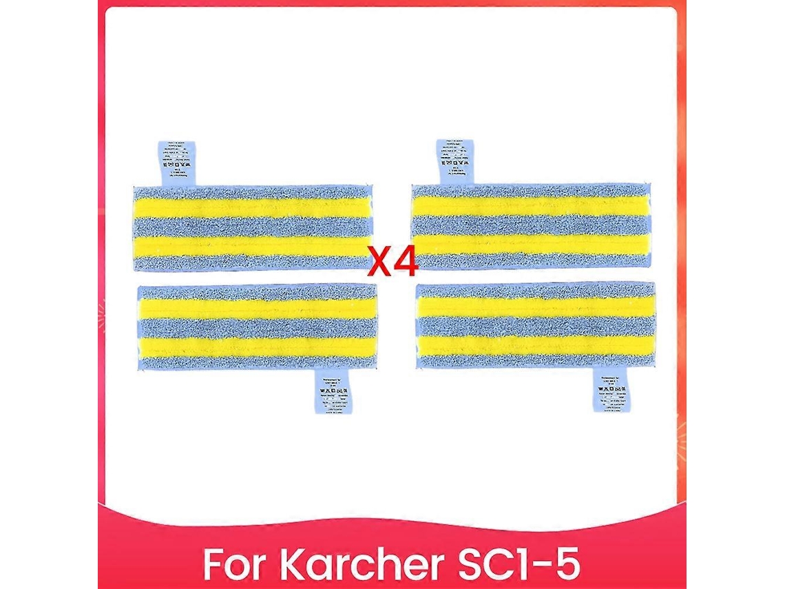 Conjunto De 4 Panos De Microfibra Para Esfregão A Vapor Karcher Sc1 Sc2 Sc3 Sc4 Sc5 - Peças De Reposição_glo