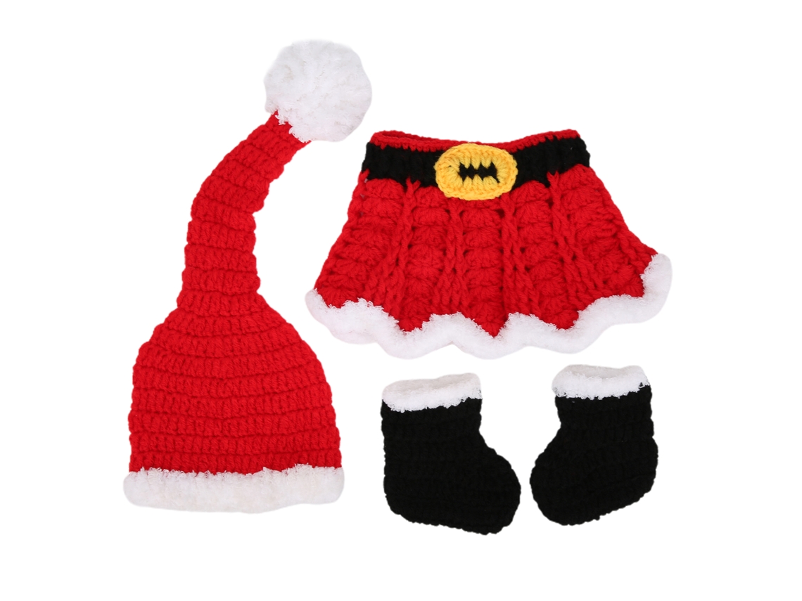 Laxiscreed Roupas E Gorro De Crochet Para Natal De Bebé - Ideal Para Sessões De Fotos De Recém-nascidos