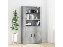 Gabinete alto de madera, color gris cemento