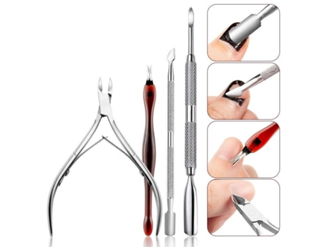 4 Unidades Nail Art Cutícula Colher Empurrador Nipper Cortador Aparador Ferramentas De Cuidados De Manicure Art Lalic