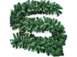 Guirlanda verde lisa para decoração de escada e lareira, guirlanda artificial, decorações de guirlanda artificial.