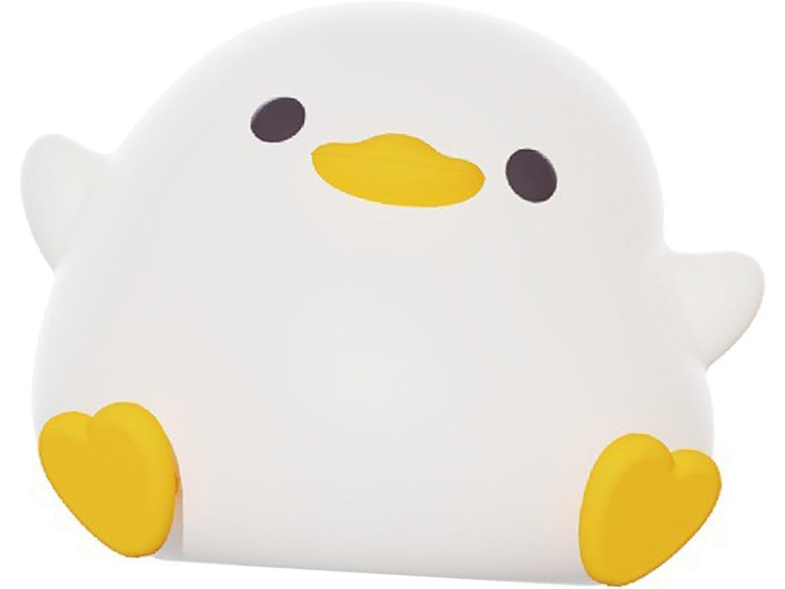 Luminária Noturna Recarregável Via Usb Em Formato De Pato Silicone
