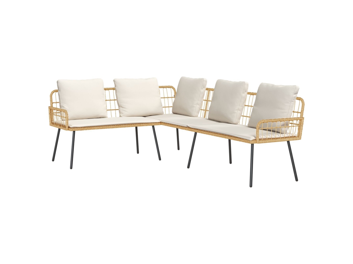 Conjunto 1 Sofá De Jardim Vidaxl Castanho Aço (173 X 231 X 90cm)