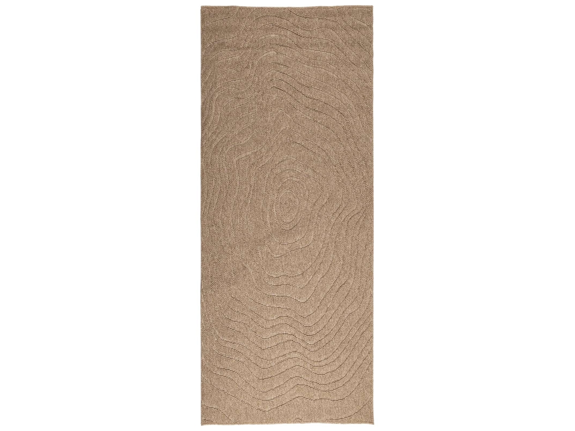 Tapetes de Área Moiré Agira Natural 150 X 80 Cm Poliéster VIDAXL