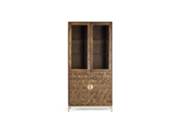 VITRINA EM MADEIRA DE MANGUEIRA Castanho. GINER Y COLOMER 200x40x100