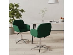 Vidaxl Cadeiras De Jantar Giratórias 2 Pcs Tecido Verde-escuro
