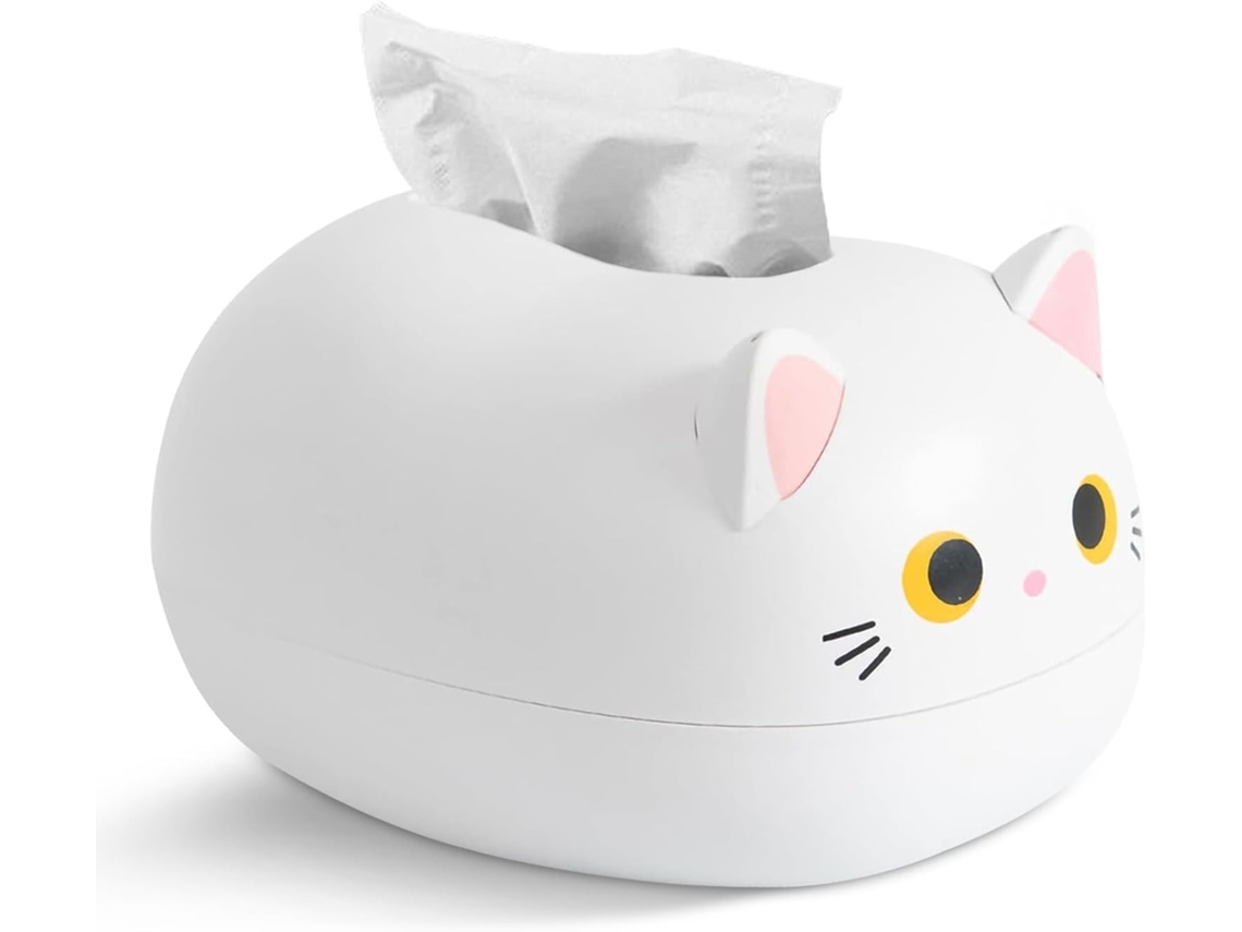 Guardanapo com estampa de gato - Branco