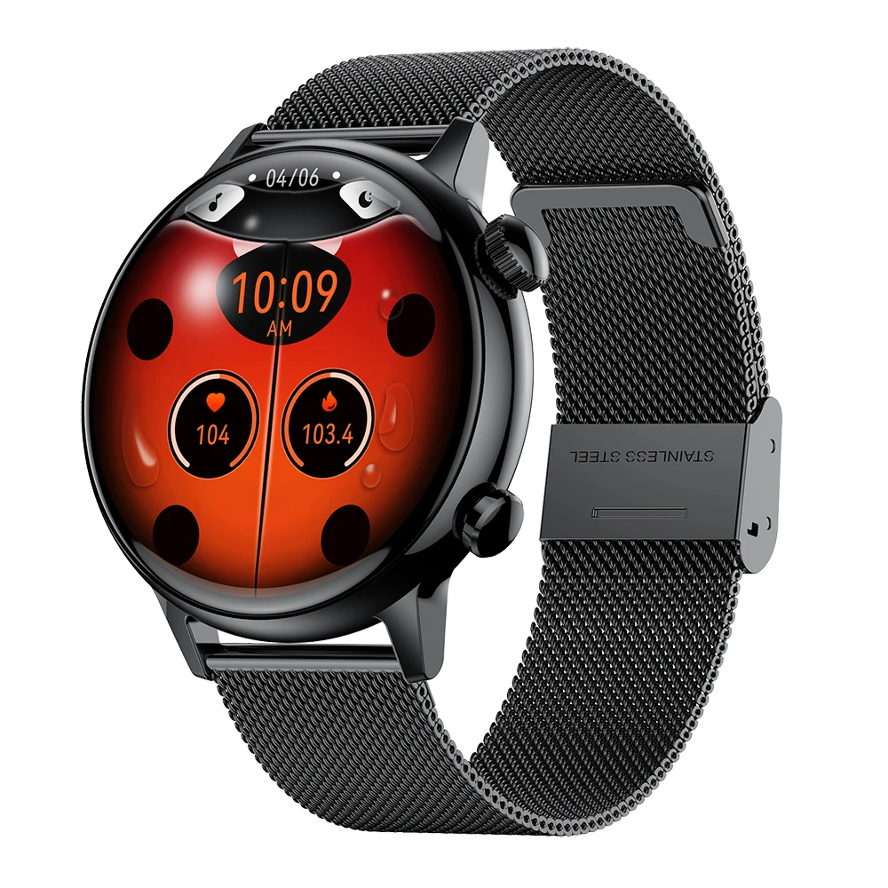 (aço Preto) Smartwatch Com Tela Retina Amoled De 1,19 Polegadas