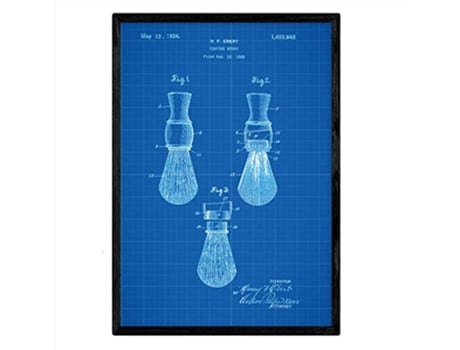 Póster NACNIC de Patente de Escova de Caso. Perda com Design Antigo,