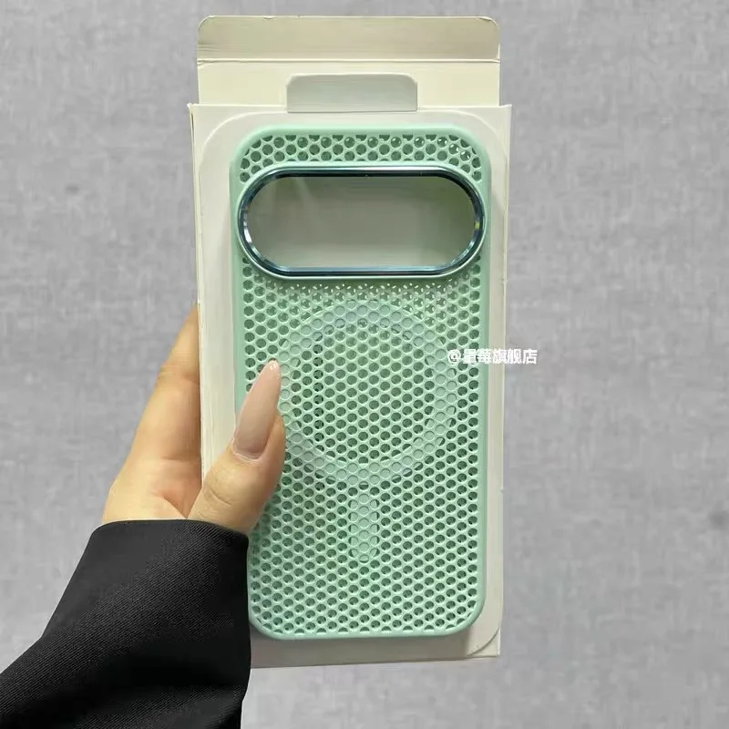 (pixel 10 Verde) Capa Protetora Magnética Com Malha Para Dissipação De Calor E Proteção Da Armação Da Lente.