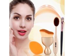 Kit De Pincéis Para Maquiagem Creme E Pó Aplicação