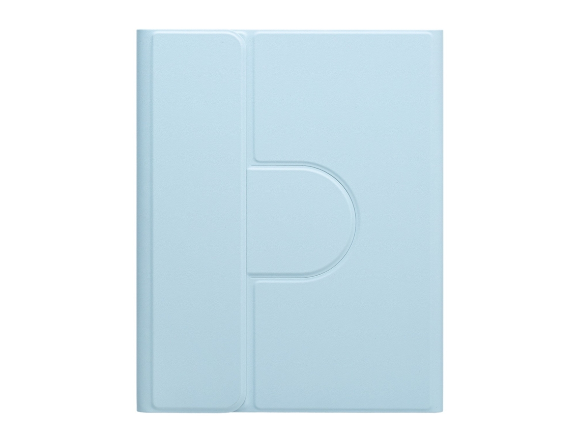 Capa Com Teclado Bluetooth Em Couro Compatível Com Ipad De 10,2"/10,5", Giratória 360°, Magnética, Cor Azul Celeste