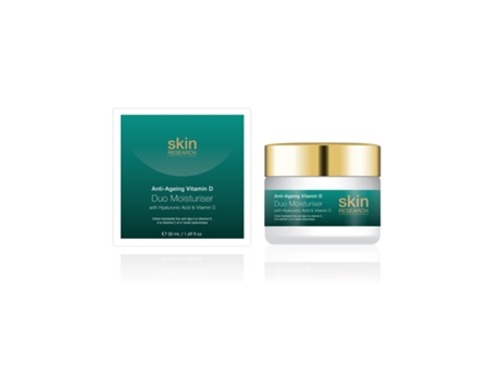 Creme de Rosto SKIN RESEARCH Anti-Ageing Vitamina D com Ácido Hialurónico & Vitamina C Duo Moisturiser (50 ml)