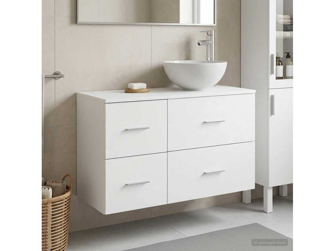 Vidaxl Conjunto De Móveis Para Banheiro 2 Unid. Branco
