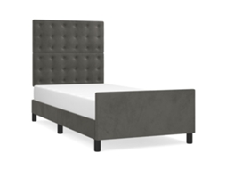 Bed Frame With Headboard, Bed Frames With Headboards Vidaxl Cinzeto Veludo (90 X 200 Cm)
