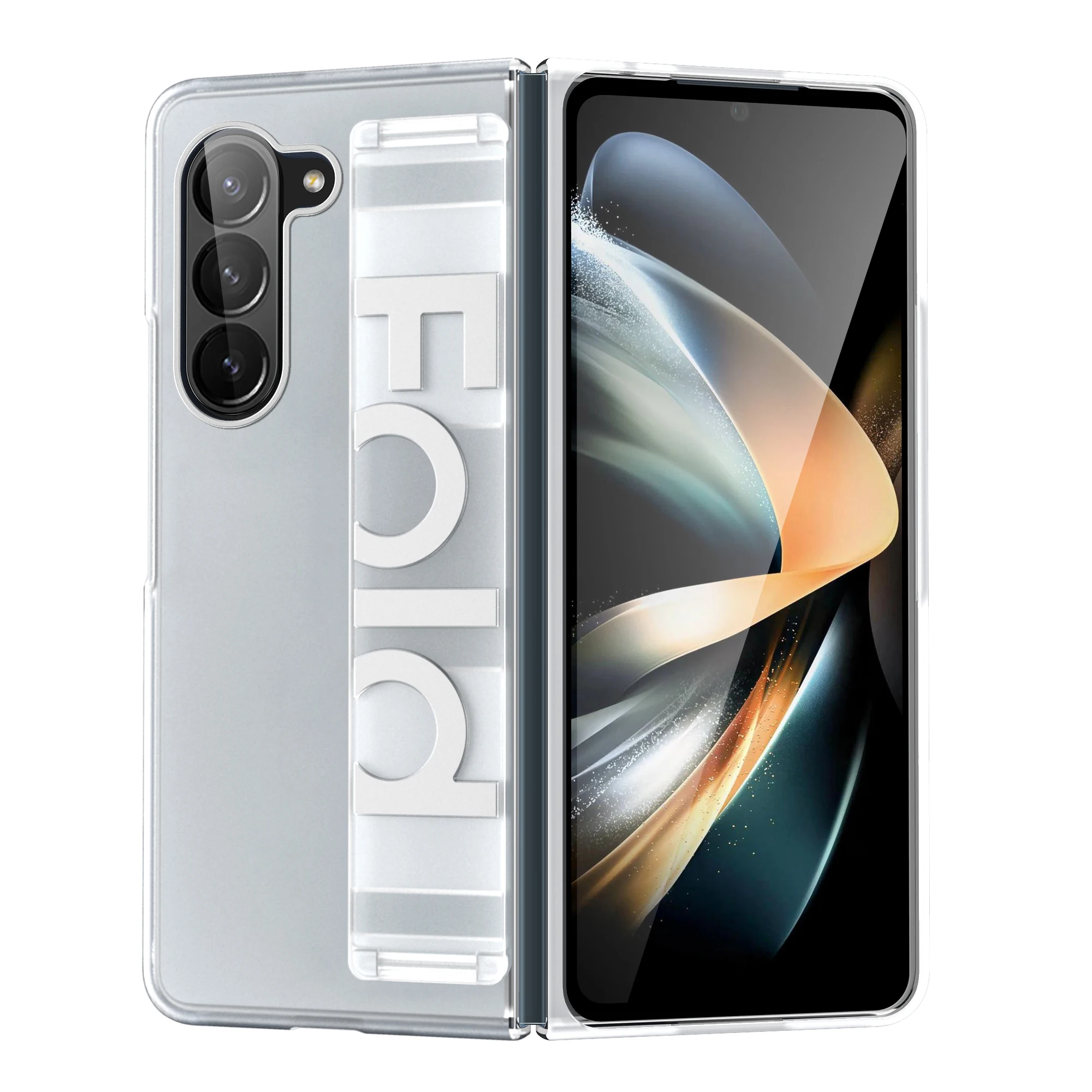 Capa De Celular Tipo Pulseira, Macia E Flexível, Transparente Fosca Para Galaxy Z Fold5