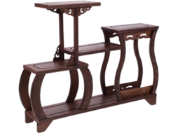 Suporte Madeira Estilo Chinês Várias Camadas Construção Robusta Design Elegante Organizar Exibir Itens GOKOCO