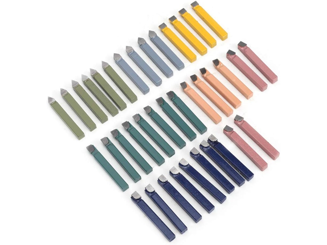Conjunto 38 Ferramentas de Corte para Torno com Ponta de Metal Duro CHABERLU