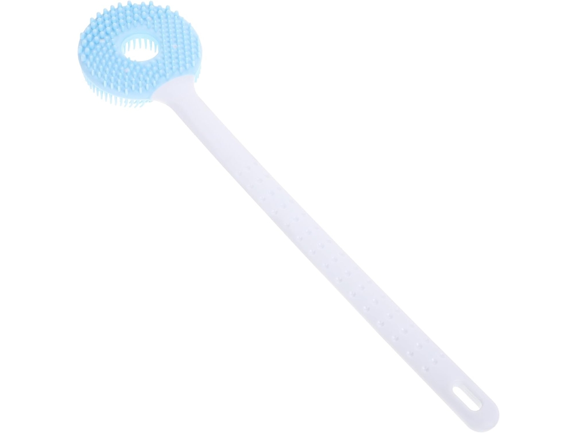 Escova De Banho Esfoliante Healifty Com Cabo Longo, Escova De Silicone Para Limpeza E Massagem No Banheiro