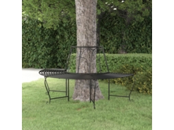 Vidaxl Banco Para Árvore Semicircular Ø159 Cm Aço Preto