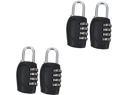 Conjunto De 4 Cadeados Combinação Resistentes Com Senha Para Malas,
