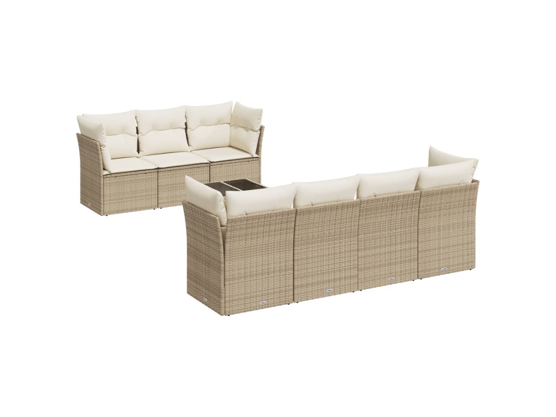 Garden Sofa Set, Garden Sofa Sets Vidaxl Bege Rattan / Vime (n/a)