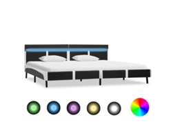 Bed Frame, Bed Frames Vidaxl Cinzeto Couro Artificial (180 X 200 Cm)