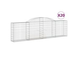 Gabion Basket, Gabion Baskets Vidaxl Prateado Ferro (300 X 30 X 80/100 Cm)