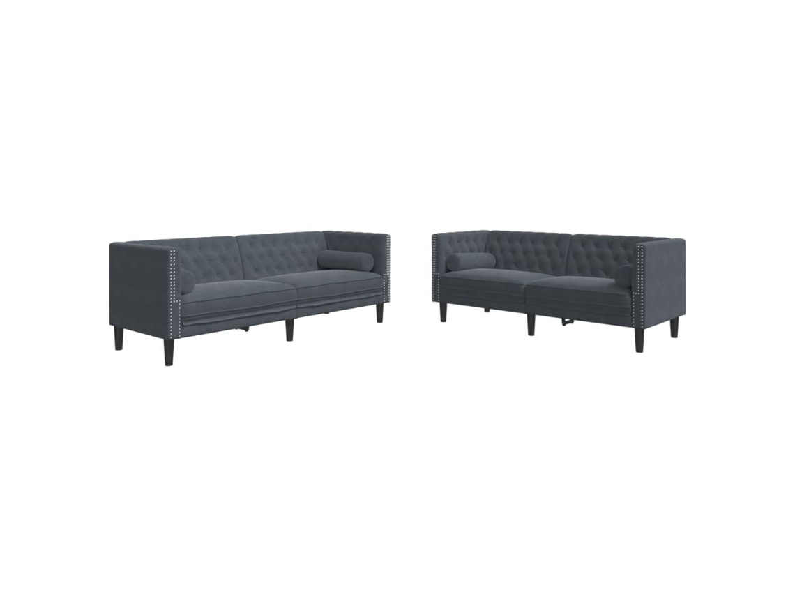 Chesterfield Sofa Set, Chesterfield Sofa Sets Vidaxl Cinzeto Veludo (n/a)