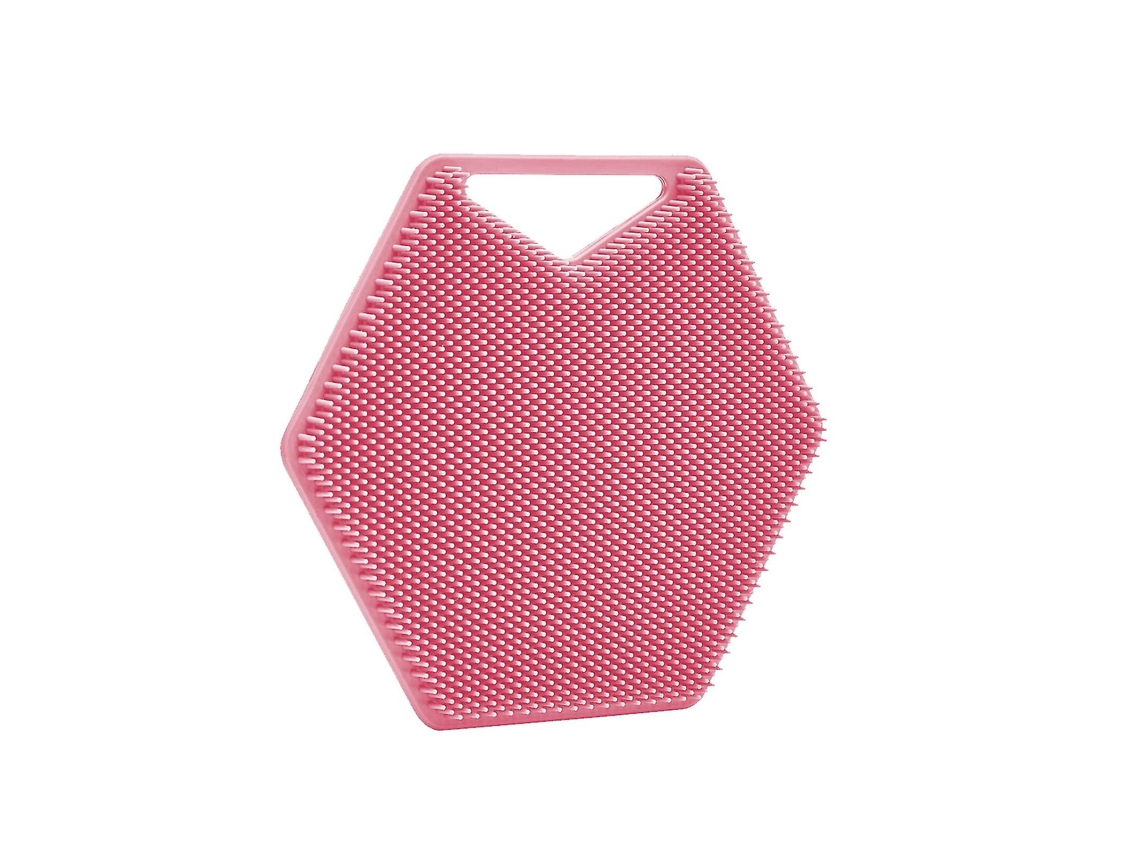Rebe escrubador Corporal de Silicona Con Cerdas Especiales Y Mango Ergonómico para Exfoliar Y Limpiar Profundo En La Ducha Rosa