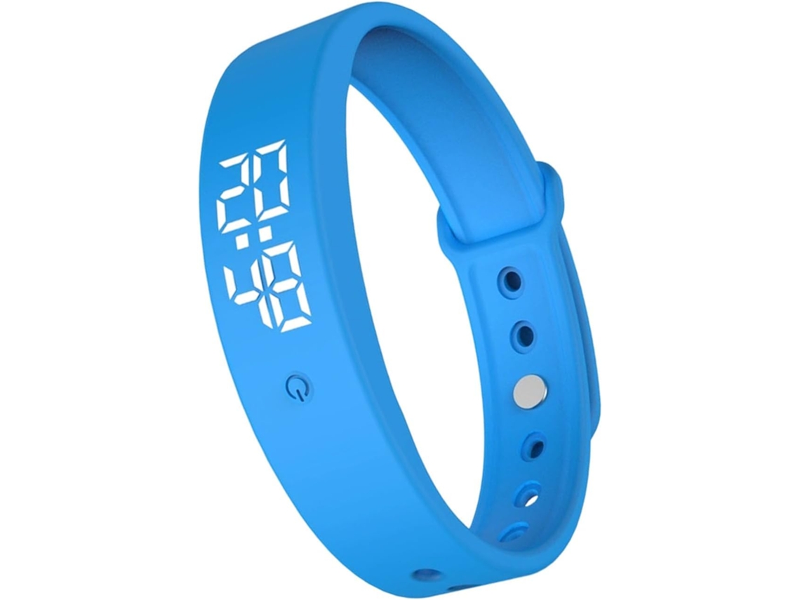 Pulseira inteligente com bateria permanente, alarme silencioso, monitor de som, design casual e alarme.