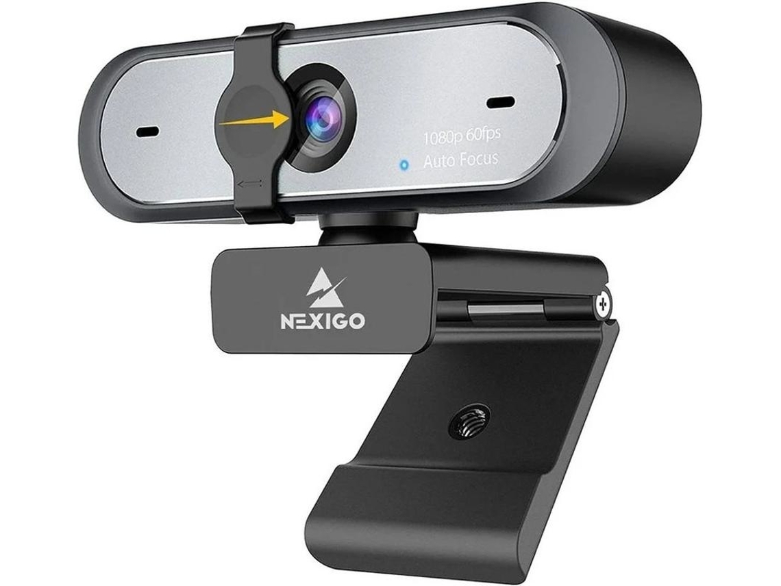 Webcam 1080p 60fps Autofocus Dual Microfone Usb Pc Obs Correção Luz Preto