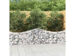 Vidaxl Cestos Gabião Arqueados 3 Pcs 200x30x60/80 Cm Ferro Galvanizado