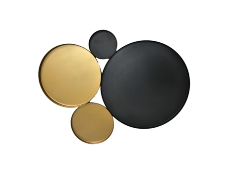 Decoración De Pared De Metal Negro Y Dorado 61 X 47 X 2 Hsm Collection