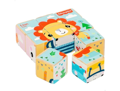 Jogo Didático  9 cubos de madeira Fisher-Price