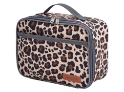 Bolsa térmica infantil Nova Line, mini, reutilizável, forro impermeável, estampa de leopardo | S/MARCA