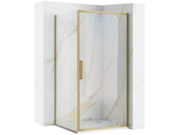 Cabine De Duche De Canto Rea Rapid Swing Brush Gold 100x100