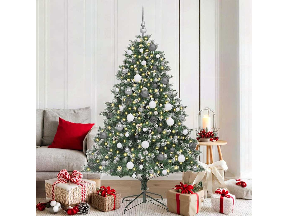 Vidaxl Árvore De Natal Artificial Verde 180 Cm Pvc, Plástico E Aço