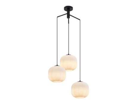 Suspensão 3 lâmpadas vidro opalino 3x23W IP20 E27 Diâmetro 200mm