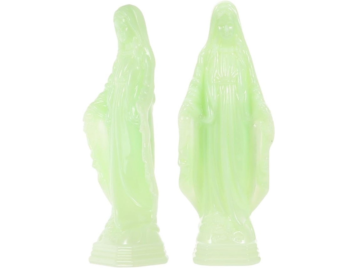 Estátuas Iluminadas Acabamento Impecável Rebarbas Conjunto 2 Plástico Verde Claro Decoração Escritório Estar GOKOCO
