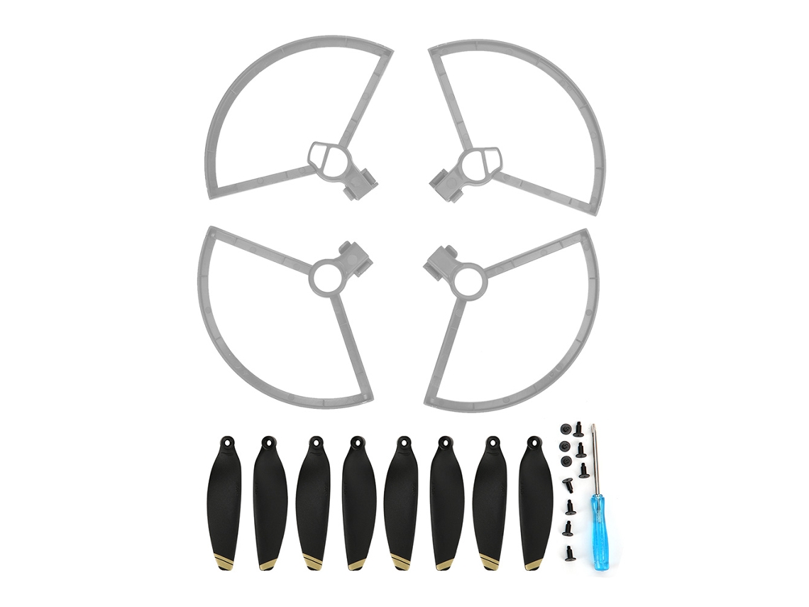 4 Camadas de Hélice Pretas para Mavic Mini Drones com Borda Dourada Brilvibera