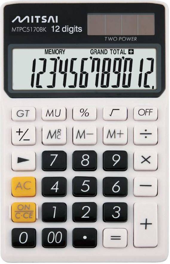 Calculadora Básica MITSAI 5170 Preto (12 dígitos)