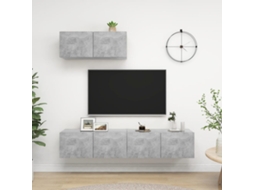 Vidaxl Móveis De Tv 3 Pcs Derivados Madeira Cinzento Cimento