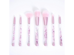 Pincéis de Maquilhagem 7 Peças Conjunto de com Alça de Areia Movediça e Glitter para Base Pó Sombra Pincéis CosméticosPink LUUCOZK