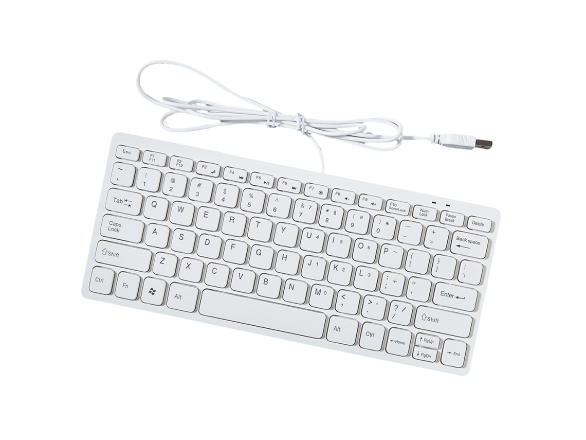 Teclado Usb Slim Mini Com Fio, 78 Teclas, Ergonômico, Para Escritório. -aquaforge
