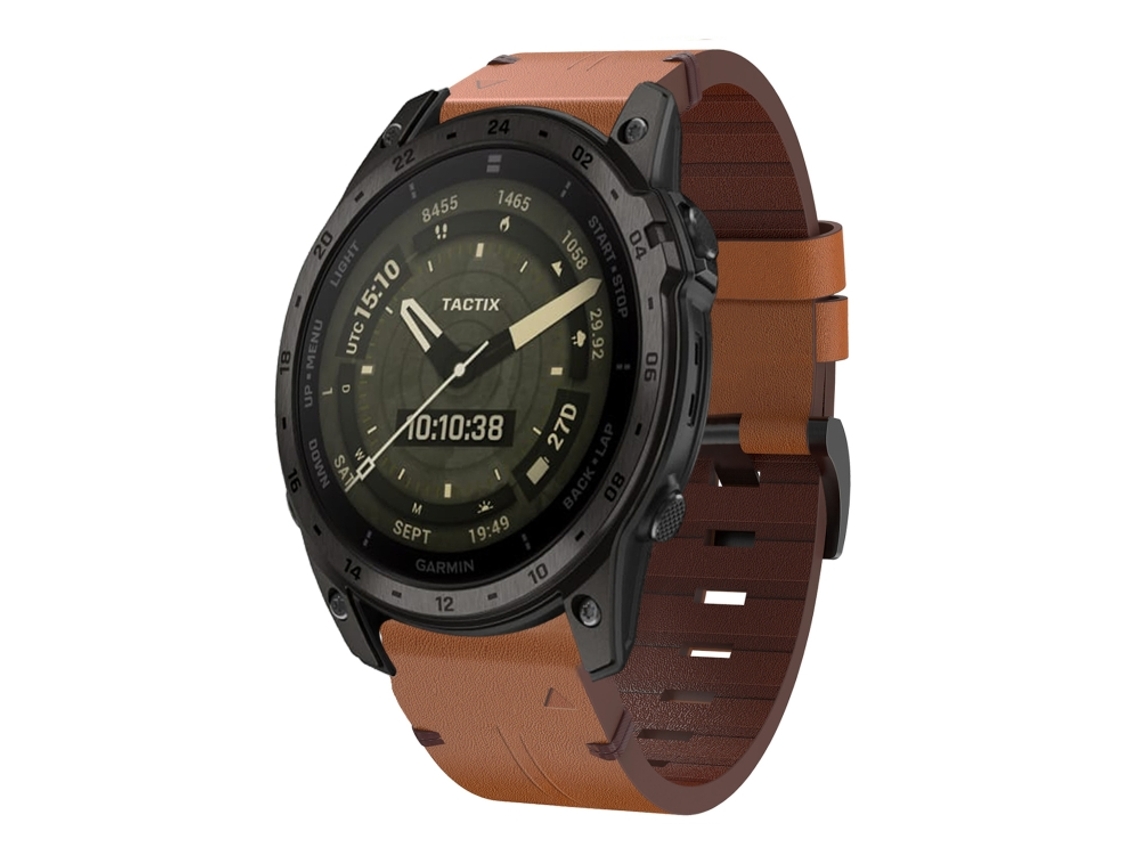 Bracelete para Garmin Tactix 7 Amoled XIAOMOYU em Couro com Fivela de Aço (26mm) Marrom