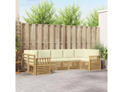 Vidaxl Conjunto De Sofás Para Exterior 6 Unid. Branco E Creme