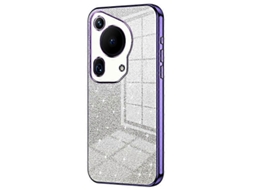 Capa Para Celular Huawei Pura 70 Ultra Com Glitter Gradiente E Galvanoplastia Em Tpu Macio